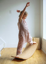 Load image into Gallery viewer, Kinderfeets Kinderboards – Balance board – Wobble board – Sustainably made – Yoga – Exercise – Meditation – Physiotherapy – Agility training for surfers, skaters, snowboarders – New Zealand – NZ – Wooden Learning Toy – beech wood - Rainbow colours