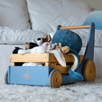 Load image into Gallery viewer, Kinderfeets baby walker - wooden toy box - toybox - toy cart - baby walkers - toddlers - Cargo Walker - Slate blue