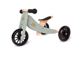 Load image into Gallery viewer, Kinderfeets TINY TOT Trike / Balance Bike 2-in-1 (Birchwood &amp; Sage) &amp; wooden crate for toddlers and young children training on a no pedals running bike / tricycle
