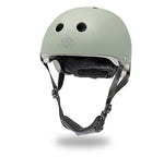 Load image into Gallery viewer, Kinderfeets Toddler Bike Safety Helmet in Matte Silver Sage. Adjustable Fit Dial System and padded chin strap provide additional comfort while an ABS outer shell and EPS liner ensure child safety.
