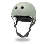 Load image into Gallery viewer, Kinderfeets Toddler Bike Safety Helmet in Matte Silver Sage. Adjustable Fit Dial System and padded chin strap provide additional comfort while an ABS outer shell and EPS liner ensure child safety.