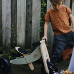Load image into Gallery viewer, Kinderfeets Tiny Tot Plus tricycle balance bike wooden training bike running bike no pedals toddler children kids birch wood silver sage