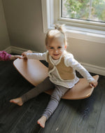 Load image into Gallery viewer, Kinderfeets Kinderboard LITE – Balance board – Wobble board – Sustainably made – Early Childhood centres - Yoga – Exercise – Meditation – Physiotherapy – Agility training for surfers, skaters, snowboarders – New Zealand – NZ – Wooden Learning Toy – beech wood - Toddlers - children - kids