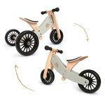 Load image into Gallery viewer, Kinderfeets Tiny Tot Plus tricycle balance bike wooden training bike running bike no pedals toddler children kids birch wood silver sage