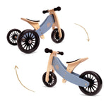 Load image into Gallery viewer, Kinderfeets Tiny Tot Plus tricycle balance bike wooden training bike running bike no pedals toddler children kids birch wood slate blue