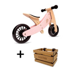 Load image into Gallery viewer, TINY TOT PLUS Rose Trike/Balance Bike & Wooden Crate - Kinderfeets NZ