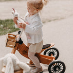 Load image into Gallery viewer, Kinderfeets Tiny Tot Plus tricycle balance bike wooden training bike running bike no pedals toddler children kids bamboo wooden crate