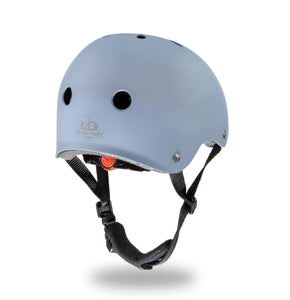 Kinderfeets Toddler Bike Safety Helmet in Matte Silver Sage Slate Blue Black White Rose Pink. Adjustable Fit Dial System and padded chin strap provide additional comfort while an ABS outer shell and EPS liner ensure child safety.