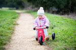 Load image into Gallery viewer, Kinderfeets TINY TOT Trike converts to a 2 wheeled Balance Bike 2-in-1 (Cherry Red) for toddlers and young children training on a no pedals running bike / tricycle