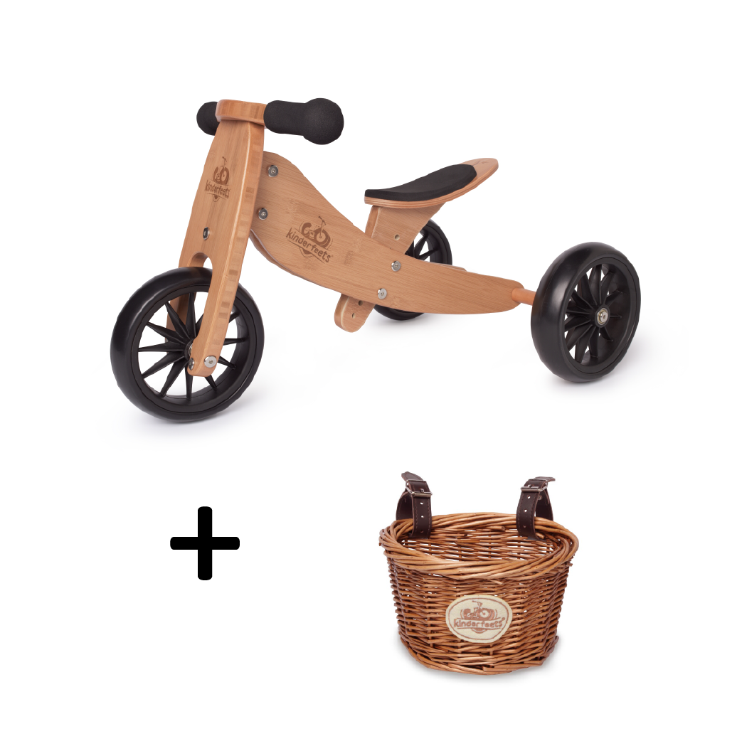 TINY TOT Bamboo Trike Balance Bike Basket Kinderfeets NZ