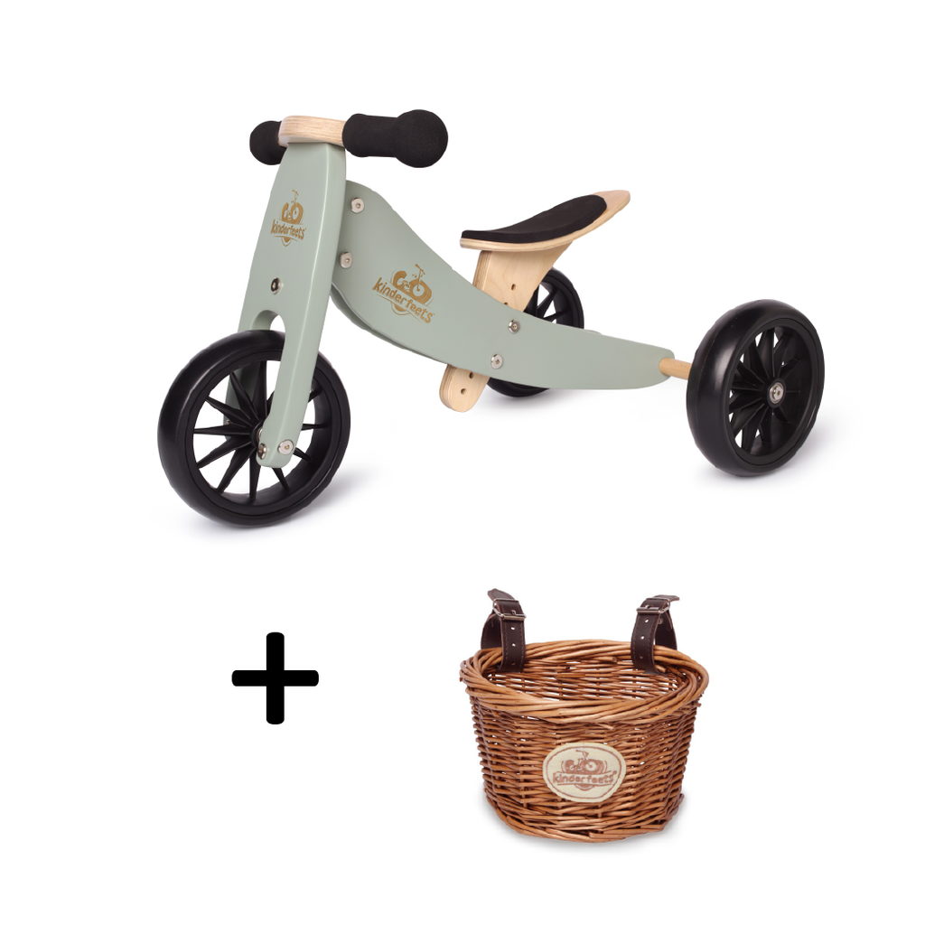 TINY TOT Sage Trike/Balance Bike & Basket - Kinderfeets NZ