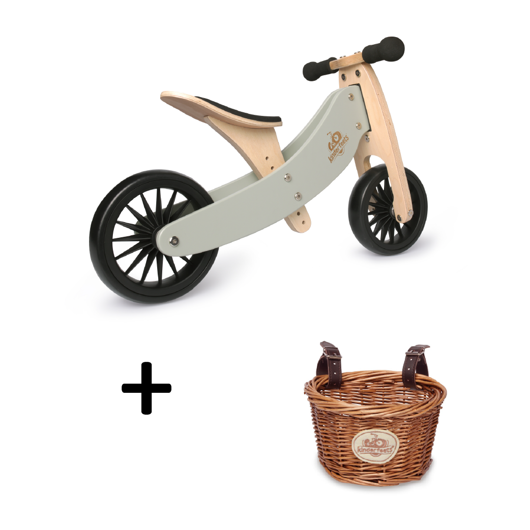 TINY TOT PLUS Silver Sage Trike/Balance Bike & Basket
