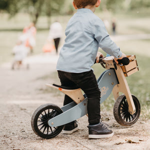 TINY TOT PLUS Slate Blue Trike/Balance Bike & Basket - Kinderfeets NZ