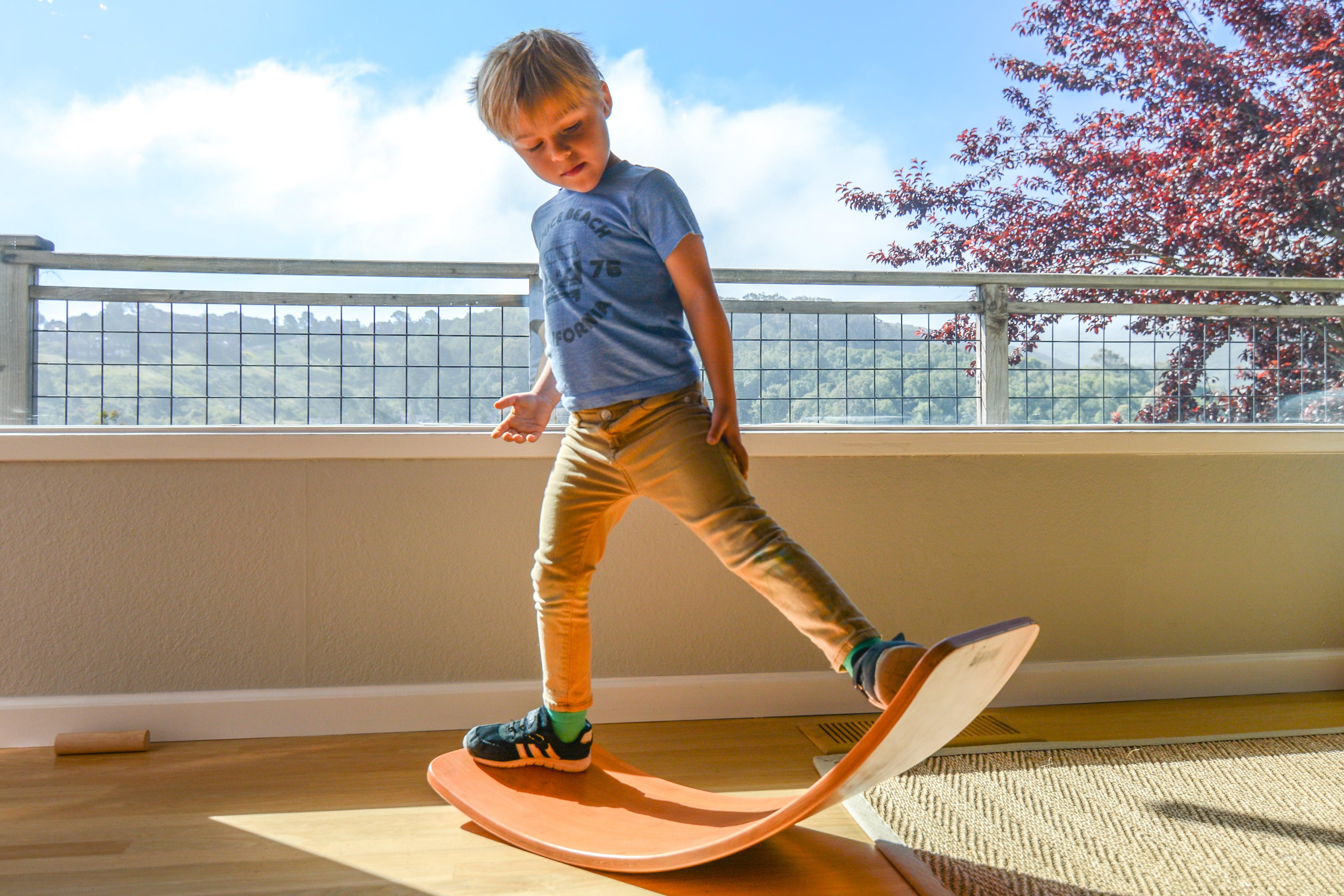 Kinderfeets Kinderboards – Balance board – Wobble board – Sustainably made – Yoga – Exercise – Meditation – Physiotherapy – Agility training for surfers, skaters, snowboarders – New Zealand – NZ – Wooden Learning Toy