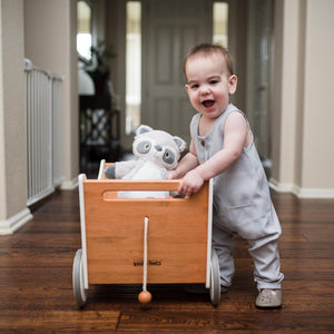 Toy Box & Walker - White/Bamboo - Kinderfeets NZ