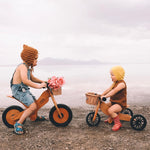 Load image into Gallery viewer, Kinderfeets TINY TOT Trike converts to a 2 wheeled Balance Bike 2-in-1 (Bamboo) &amp; Slate Blue Toddler Safety Helmet for toddlers and young children training on a no pedals running bike / tricycle
