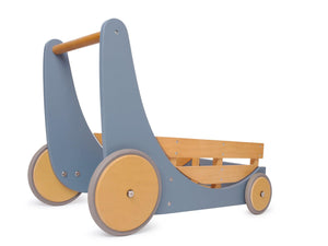 Kinderfeets baby walker - wooden toy box - toybox - toy cart - baby walkers - toddlers - Cargo Walker - Slate blue