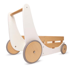 Kinderfeets baby walker - wooden toy box - toybox - toy cart - baby walkers - toddlers - Cargo Walker - white