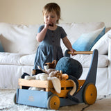 Kinderfeets baby walker - wooden toy box - toybox - toy cart - baby walkers - toddlers - Cargo Walker - Slate blue
