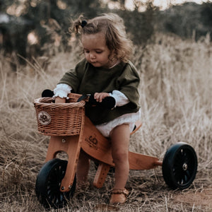 TINY TOT PLUS Bamboo Trike/Balance Bike, Helmet & Basket - Kinderfeets NZ