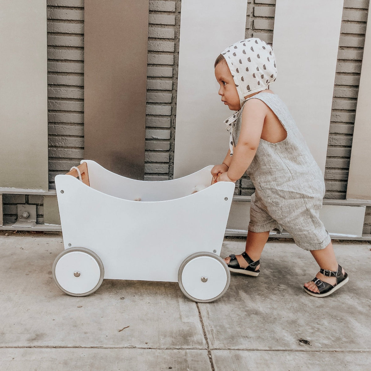 Toy Box & Walker - White/Bamboo - Kinderfeets NZ