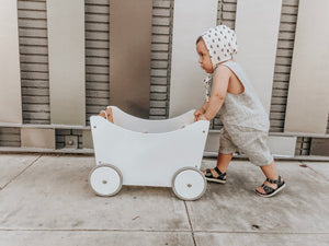 Toy Box & Walker - White/Bamboo - Kinderfeets NZ