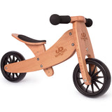Kinderfeets TINY TOT Trike / Balance Bike 2-in-1 (Bamboo) for toddlers and young children training on a no pedals running bike / tricycle