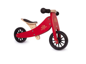 TINY TOT Cherry Red Trike/Balance Bike & Wooden Crate - Kinderfeets NZ