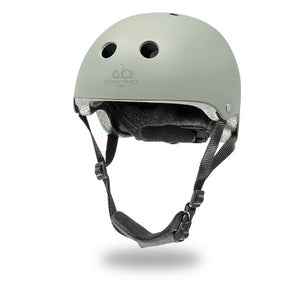 Kinderfeets Toddler Bike Safety Helmet in Matte Silver Sage. Adjustable Fit Dial System and padded chin strap provide additional comfort while an ABS outer shell and EPS liner ensure child safety.