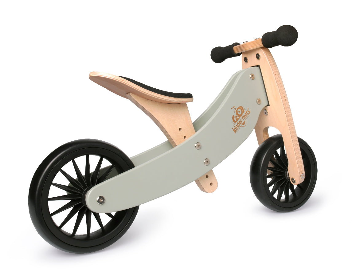 Kinderfeets Tiny Tot Plus tricycle balance bike wooden training bike running bike no pedals toddler children kids birch wood silver sageKinderfeets Tiny Tot Plus tricycle balance bike wooden training bike running bike no pedals toddler children kids birch wood silver sage