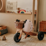 Kinderfeets TINY TOT Trike / Balance Bike 2-in-1 (Bamboo) for toddlers and young children training on a no pedals running bike / tricycle