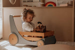 Load image into Gallery viewer, Kinderfeets baby walker - wooden toy box - toybox - toy cart - baby walkers - toddlers - Cargo Walker - Slate blue
