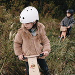 Load image into Gallery viewer, Kinderfeets Toddler Bike Safety Helmet in Matte Silver Sage Slate Blue Black White Rose Pink. Adjustable Fit Dial System and padded chin strap provide additional comfort while an ABS outer shell and EPS liner ensure child safety.
