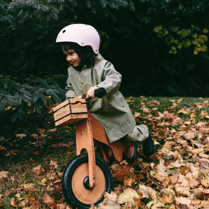 Kinderfeets Toddler Bike Safety Helmet in Matte Pink Rose. Adjustable Fit Dial System and padded chin strap provide additional comfort while an ABS outer shell and EPS liner ensure child safety.