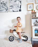 Load image into Gallery viewer, Kinderfeets Tiny Tot Plus tricycle balance bike wooden training bike running bike no pedals toddler children kids birch wood white 
