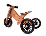 Load image into Gallery viewer, Kinderfeets Tiny Tot Plus tricycle balance bike wooden training bike running bike no pedals toddler children kids bamboo kids safety bike helmet sage
