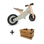 Load image into Gallery viewer, TINY TOT PLUS Silver Sage Trike/Balance Bike &amp; Wooden Crate - Kinderfeets NZ
